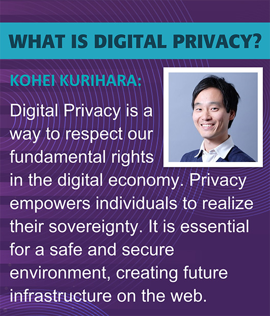 What is digital privacy by Kohei Kurihara. Digital privacy is a way to respect our fundamental rights in the digital economy. Privacy empowers individuals to realize their sovereignty. It is essential for a safe and secure environment, creating future infrastructure on the web.