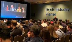 Audience attending a panel event